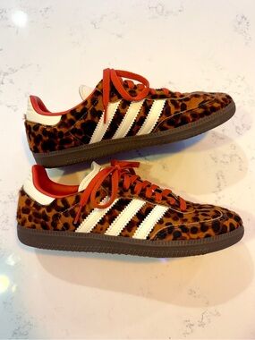 Adidas Samba OG Red Leopard sneakers women’s 8